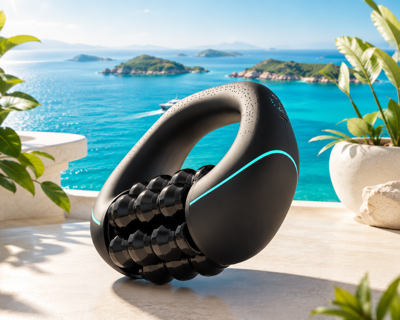 Rechargeable Electric Massage Roller – 3-Speed Deep Tissue Percussion Massager for Full-Body Muscle Recovery