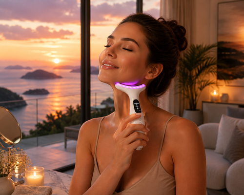 7-Color LED Facial Beauty Device – EMS Vibration Facial Massager for Skin Care & Relaxation