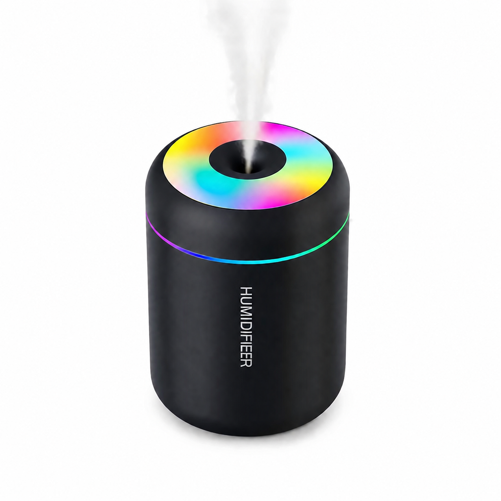 Mini USB Air Humidifier 180ML with Aroma Diffuser, RGB LED Lights & Aromatherapy
