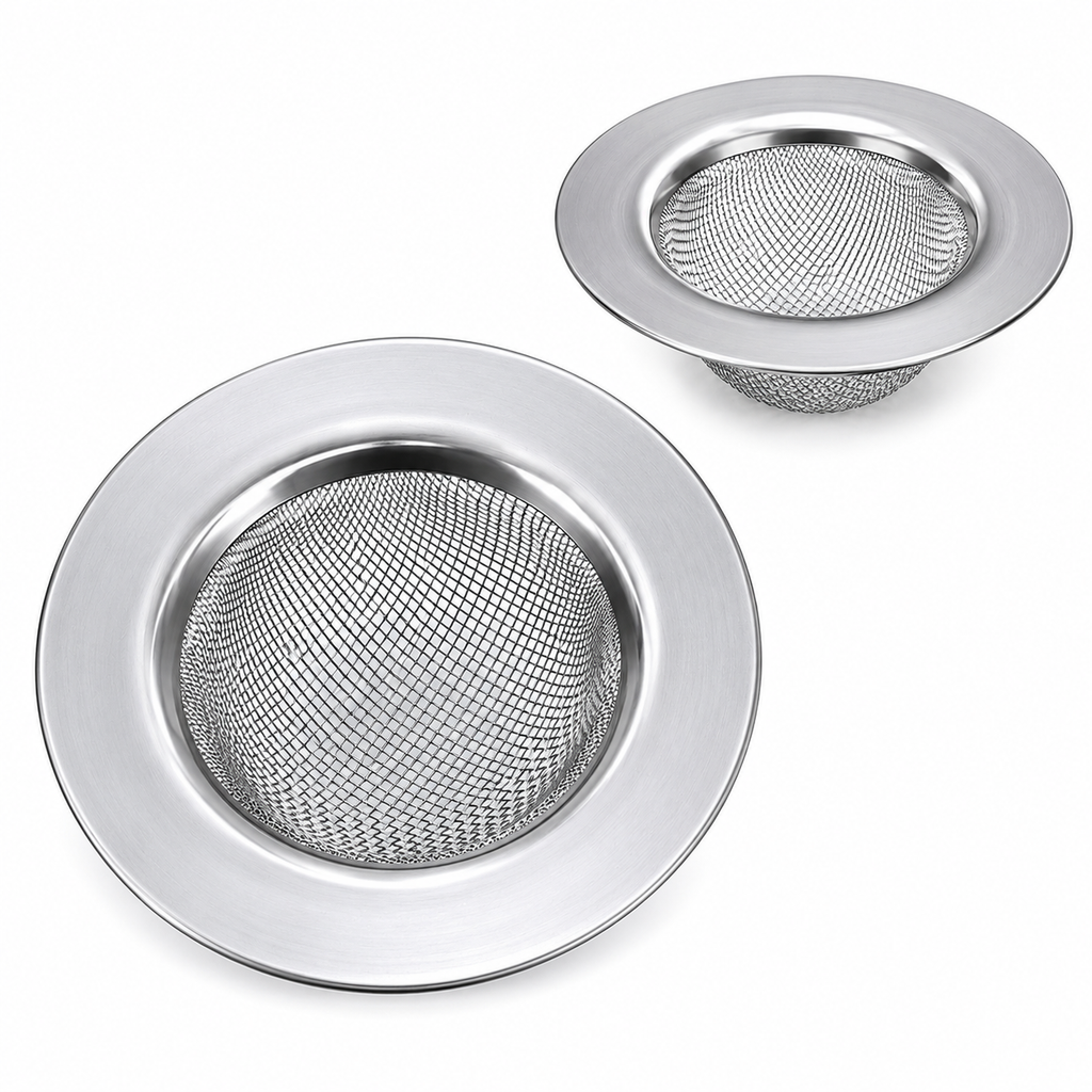 Stainless Steel Sink Strainer – Reusable Kitchen & Bathroom Drain Filter, Anti-Clog Mesh Drain Catcher