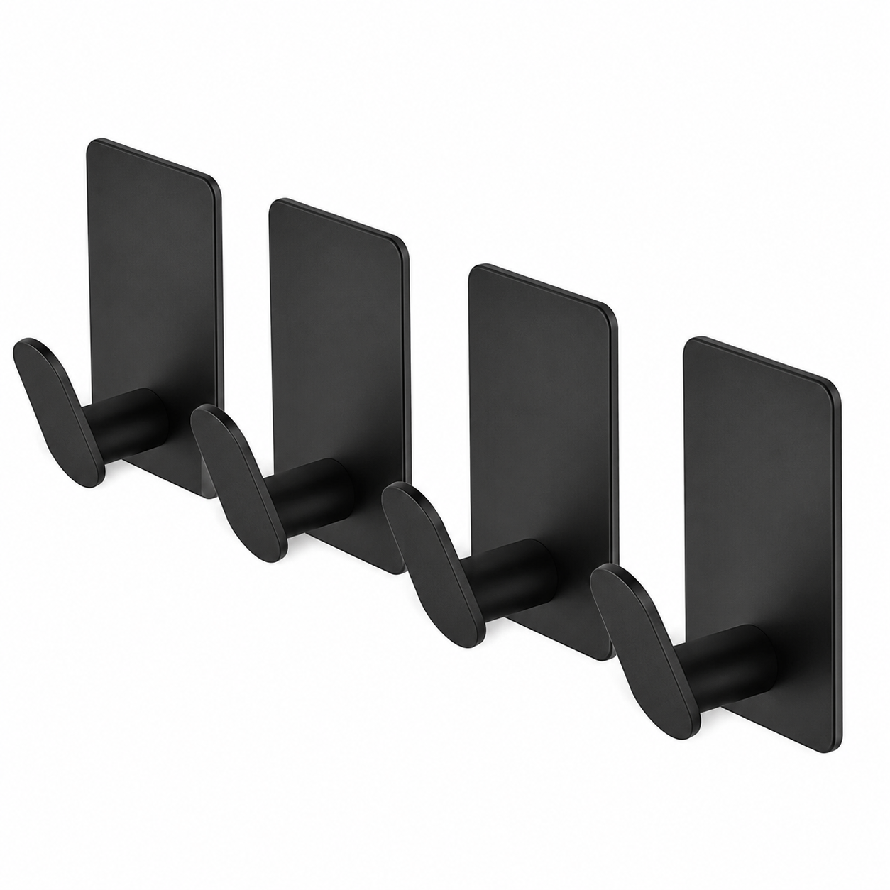 Stainless Steel Self-Adhesive Wall Hooks (4-Pack) – Heavy-Duty Towel & Coat Hooks