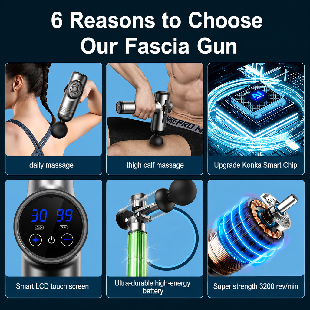 Deep Tissue Massage Gun – 99 Speed Levels, Quiet Muscle Recovery Massager for Body & Neck
