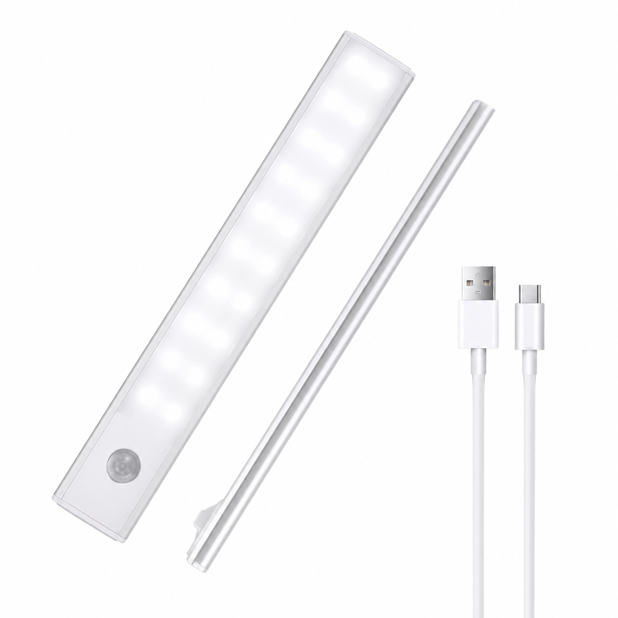 Wireless LED Night Light with Motion Sensor – USB-Rechargeable Night Lamp for Closets and Kitchen Under-Cabinet Lighting