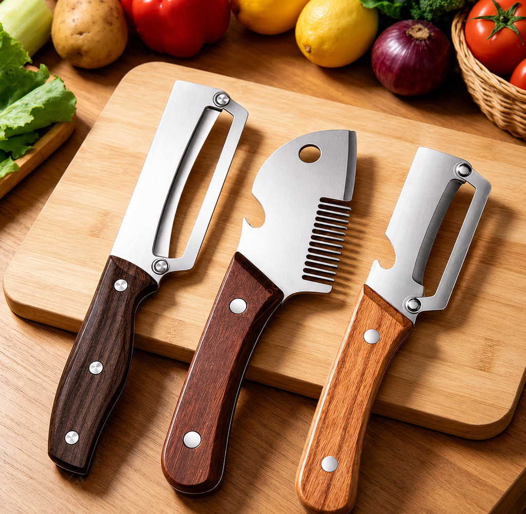 3-in-1 Stainless Steel Vegetable Peeler – Multifunction Fruit Peeler, Bottle Opener & Kitchen Prep Tool