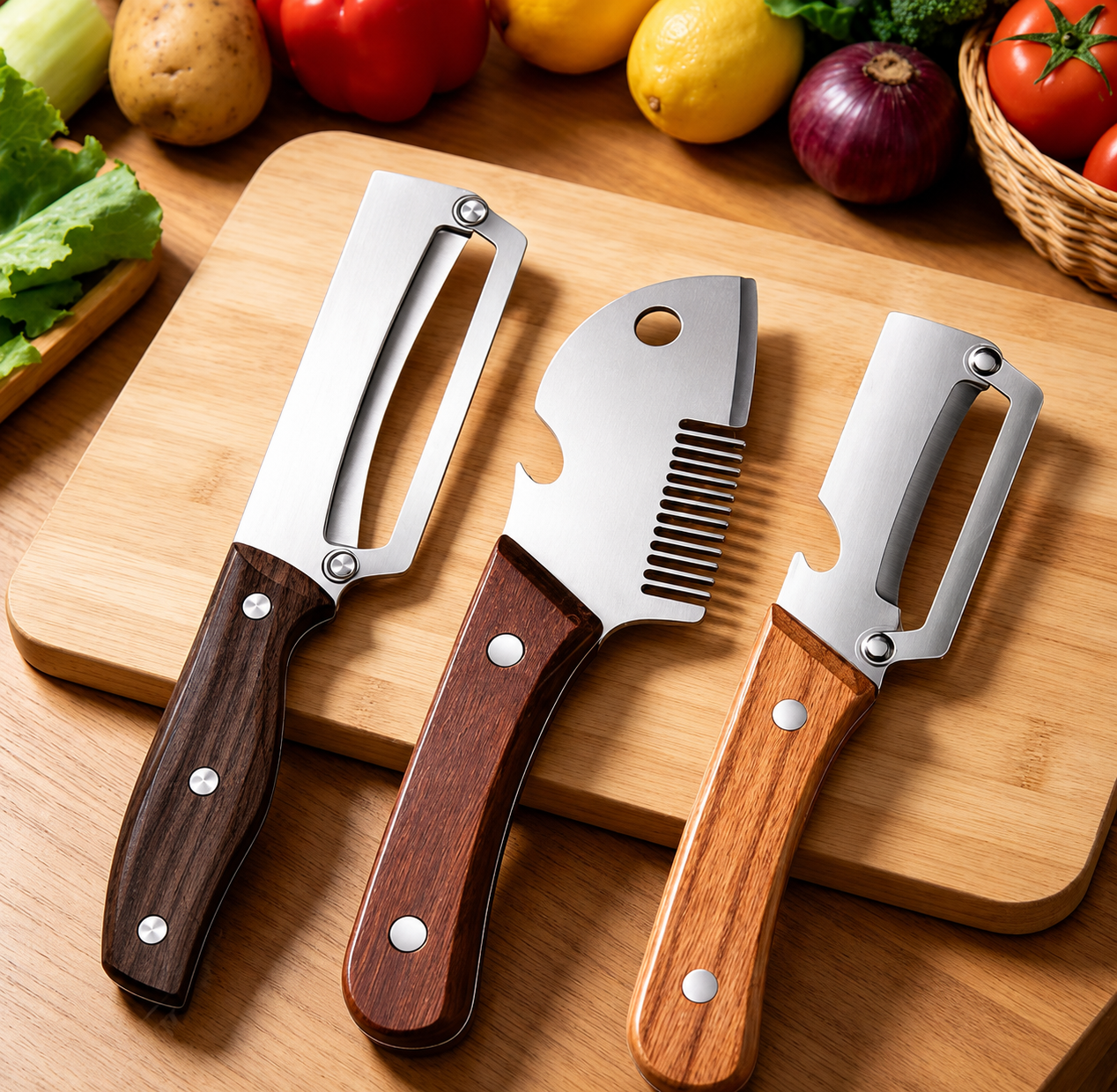 3-in-1 Stainless Steel Vegetable Peeler – Multifunction Fruit Peeler, Bottle Opener & Kitchen Prep Tool