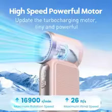 Portable Turbo Handheld Fan – 3000mAh Rechargeable Mini Fan with Digital Display