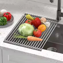 Expandable Sink Organizer – Foldable Over-the-Sink Drying Rack for Vegetables, Fruits & Kitchen Utensils