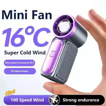 Portable Turbo Handheld Fan – 3000mAh Rechargeable Mini Fan with Digital Display