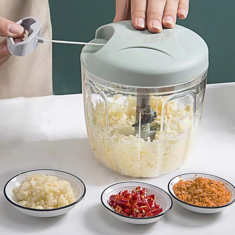 Manual Food Chopper 500ML – Hand Pull Garlic, Onion & Vegetable Chopper, Meat Mincer, Multi-Purpose Kitchen Cutter