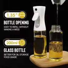 Refillable Olive Oil Sprayer – Food-Grade Oil Mister for Cooking, BBQ, Baking & Air Fryers, Reusable Spray Bottle for Olive Oil, Vinegar & More